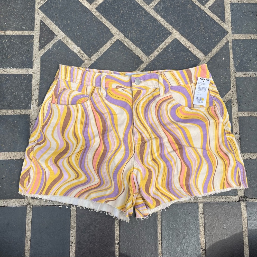 RSQ Women's Print Denim Shorts